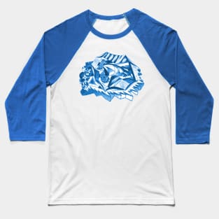 Blue Abstract Drawing Baseball T-Shirt